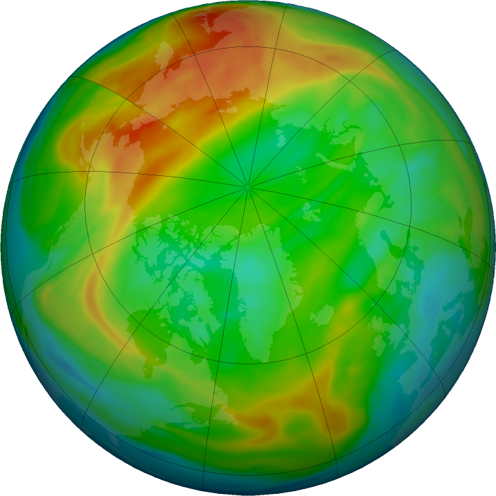 Arctic ozone map for 31 December 2021